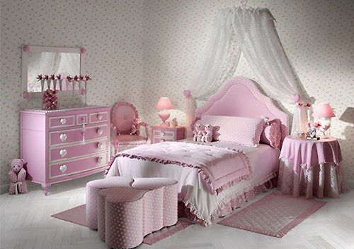 Розовый интерьер для комнаты девочки
