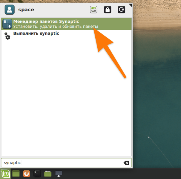 Поисковое поле в Linux Mint находится в аналоге меню «Пуск», в левом нижнем углу окна