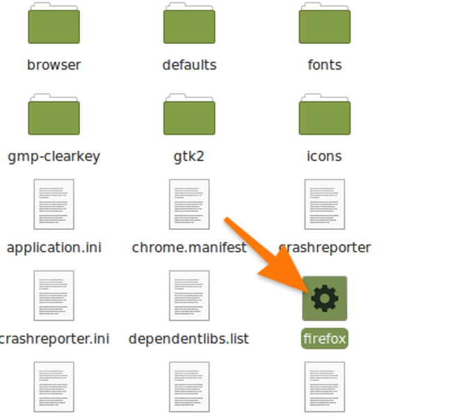 Вот как выглядит файл инициализации Firefox. Его же можно вынести на рабочий стол и использовать для включения программы