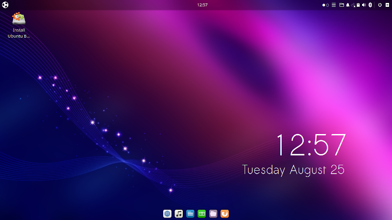 РАбочий стол Ubuntu Budgie 20.04 сразу после загрузки в live-режиме